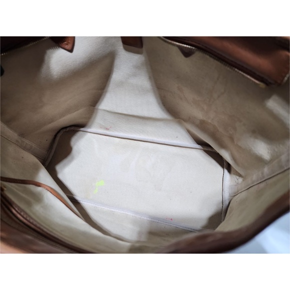 SOLD***Authentic MCM Visetos Striped Shopper Tote Bag Brown - Picture 15 of 15